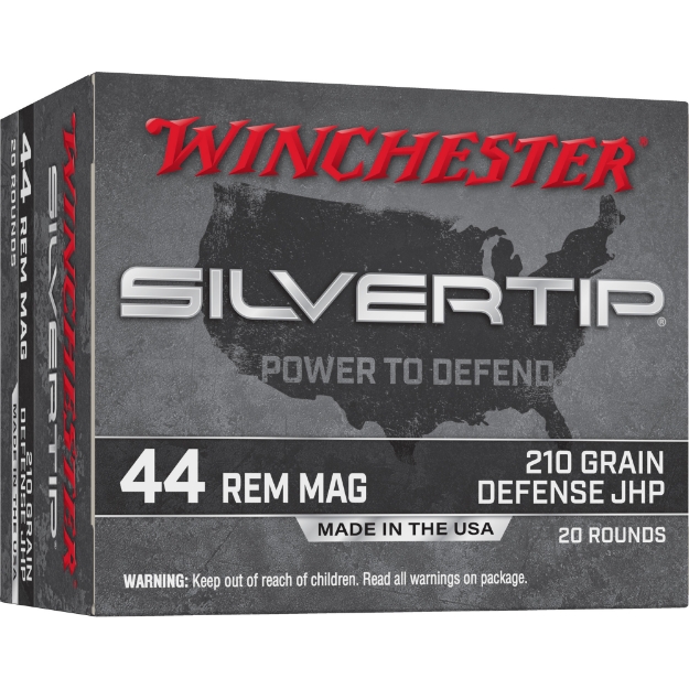 Picture of Winchester Ammunition SILVERTIP  44 Magnum  210 Grain  Jacketed Hollow Point  20 Round Box W44MST