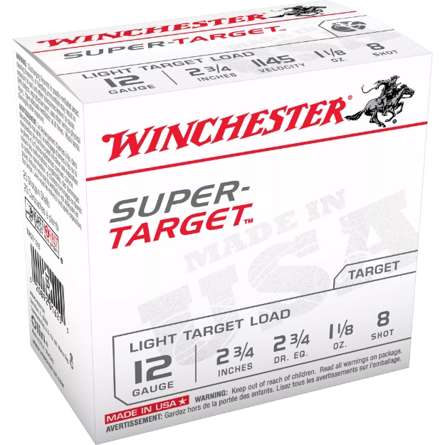 Picture of Winchester Ammunition Super Target  12 Gauge 2.75"  #8  1 1/8 oz  25 Round Box TRGT128