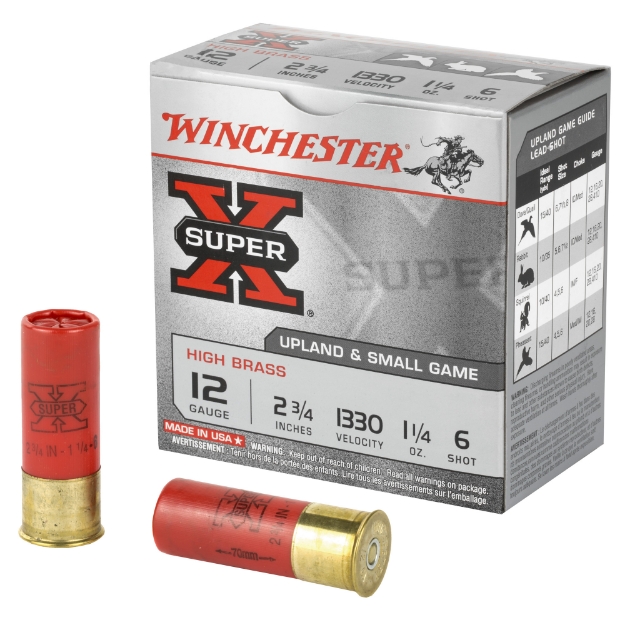 Picture of Winchester Ammunition Super-X  12 Gauge  2.75"  #6  1.25 oz.  Shotshell  25 Round Box X126