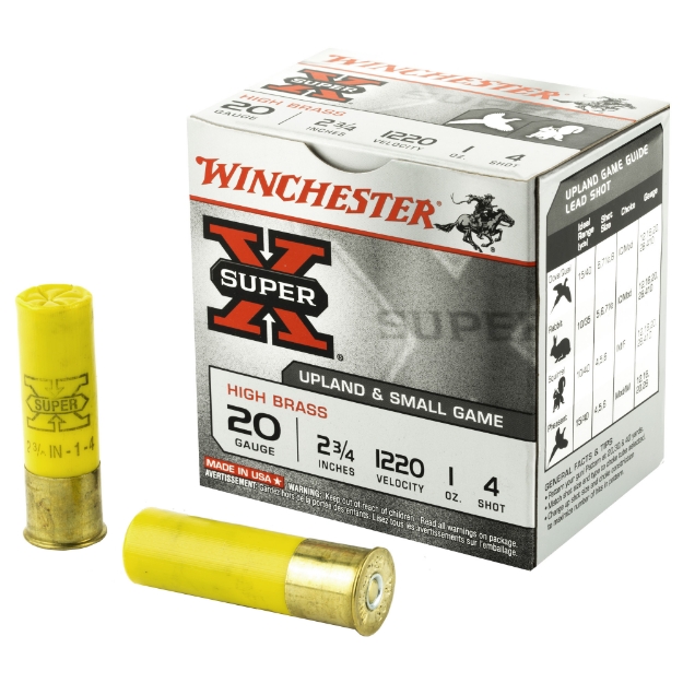 Picture of Winchester Ammunition Super-X  20 Gauge  #4  2 3/4 Dram  1 oz.  Shotshell  25 Round Box X204