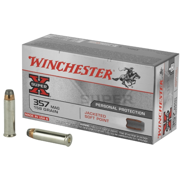 Picture of Winchester Ammunition Super-X  357 Magnum  158 Grain  Jacketed Soft Point  50 Round Box X3575P