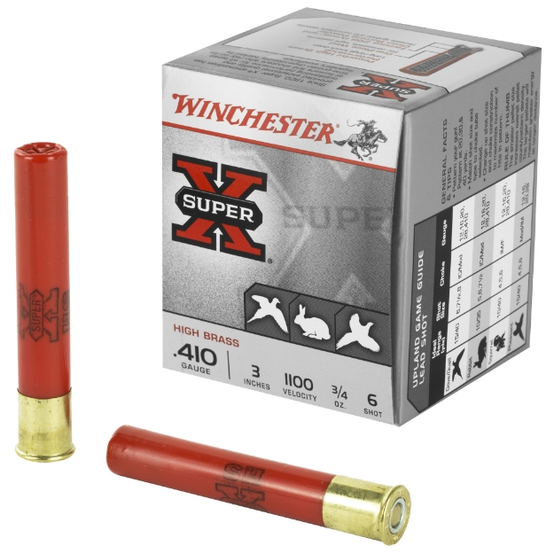 Picture of Winchester Ammunition Super-X  410 Gauge  3"  #6  0.75 oz.  Shotshell  25 Round Box X413H6