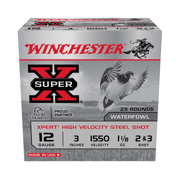 Picture of Winchester Ammunition Super-X XPERT HV  12 Gauge 3"  #2 Shot  1 1/8 oz  Steel Shot  25 Round Box WEX12323