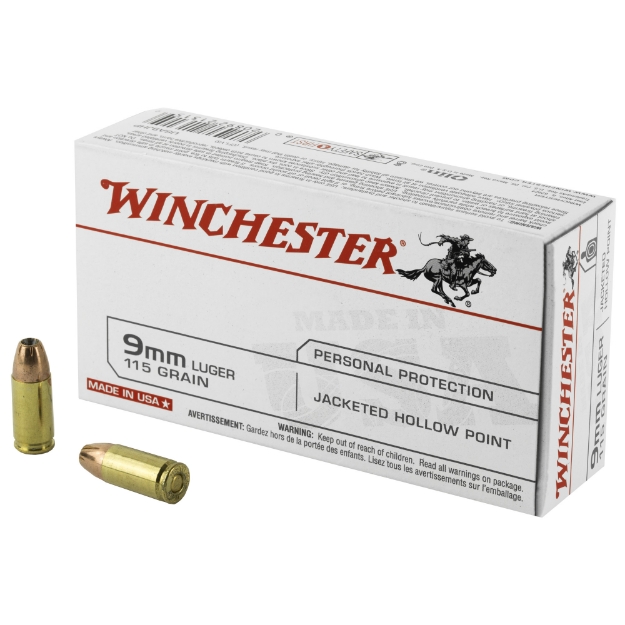 Picture of Winchester Ammunition USA  9MM  115 Grain  Jacketed Hollow Point  50 Round Box USA9JHP