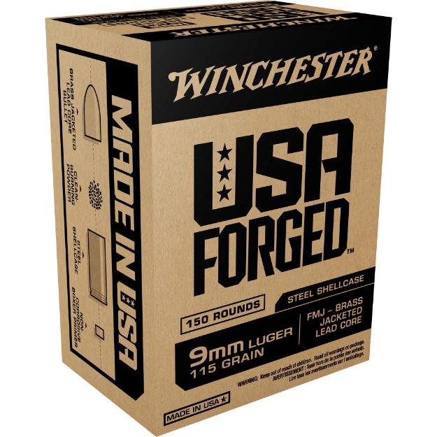 Picture of Winchester Ammunition USA Forged  9MM  115 Grain  Full Metal Jacket  1000 Round Case WIN9SK