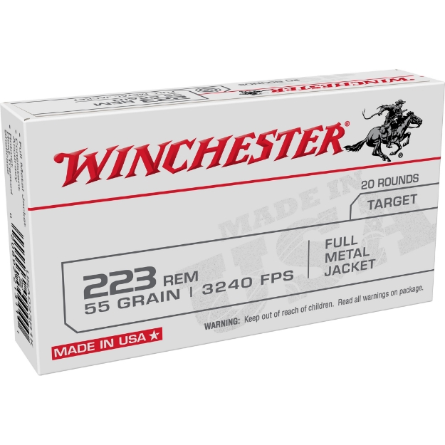 Picture of Winchester Ammunition USA Target  223 Remington  55 Grain  Full Metal Jacket  20 Round Box W223K