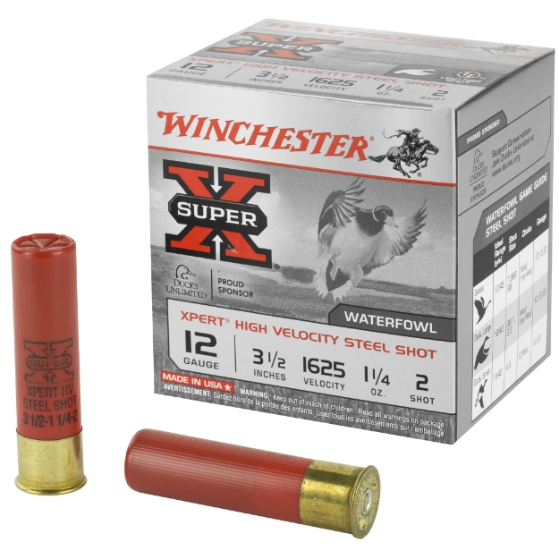 Picture of Winchester Ammunition Xpert HI-Velocity  Steel  12 Gauge  3.5"  #2  1 1/4 oz.  Steel Shot  Lead Free  25 Round Box WEX12LM2