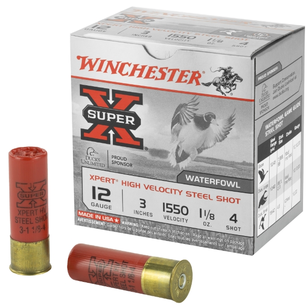 Picture of Winchester Ammunition Xpert HI-Velocity Steel  12 Gauge  3"  #4  1 1/8 oz.  25 Round Box WEX1234