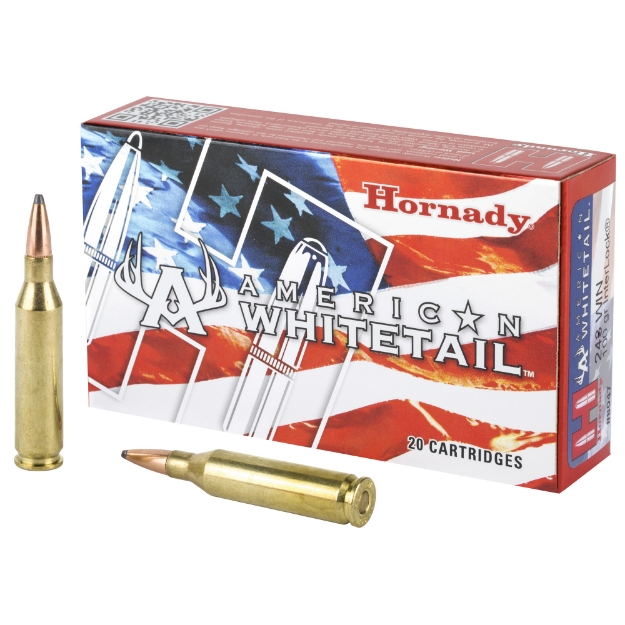 Picture of Hornady American Whitetail  243Win  100 Grain  Interlock Boat Tail Soft Point  20 Round Box 8047