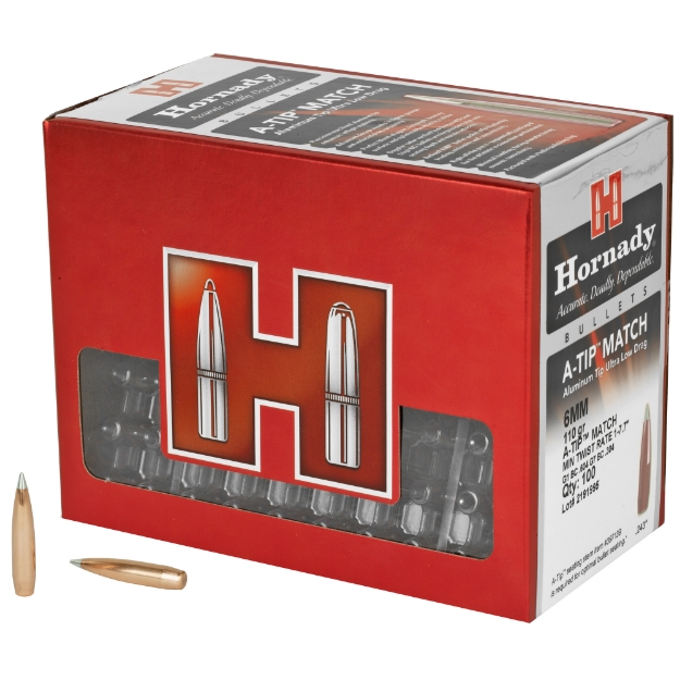 Picture of Hornady A-Tip Match  .243 Diameter  6MM/243 Winchester  100 Count  110 Grain 24531