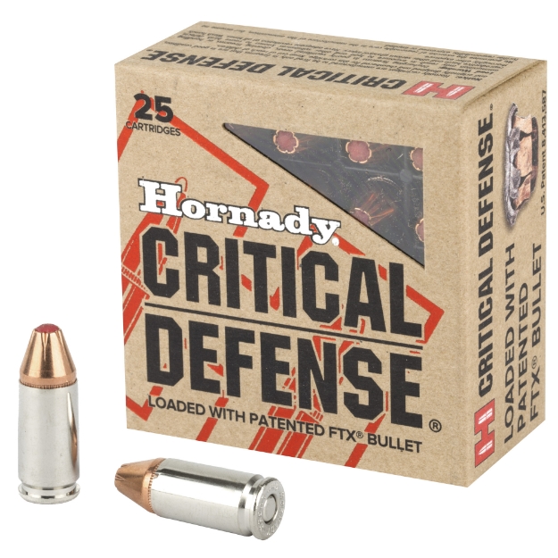 Picture of Hornady Critical Defense  9MM  115 Grain  Flex Tip  25 Round Box 90250