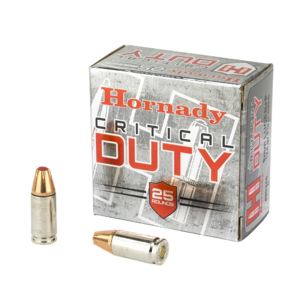 Picture of Hornady Critical Duty  9MM +P  124 Grain  FlexLock Duty  25 Round Box 90216