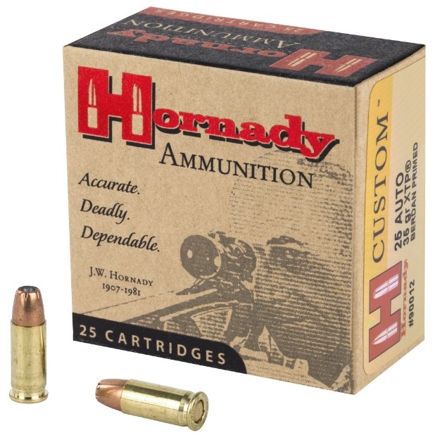 Picture of Hornady Custom  Self Defense  25ACP  35 Grain  XTP  25 Round Box 90012