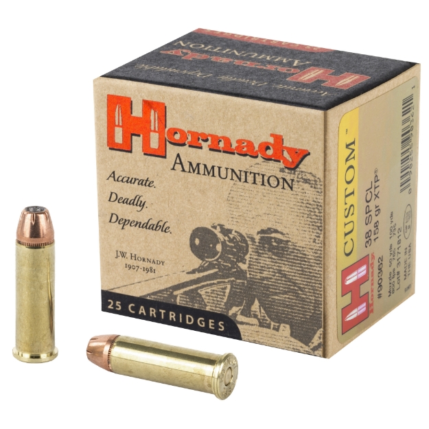 Picture of Hornady Custom  Self Defense  38 Special  158 Grain  XTP  Jacketed Hollow Point  25 Round Box 90362