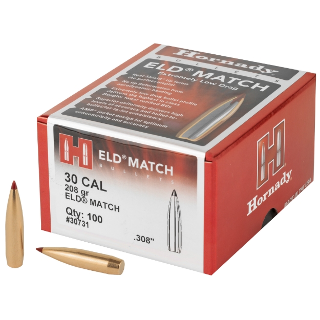 Picture of Hornady ELD-M  .308 Diameter  30 Caliber  208 Grain  Ballistic Tip  100 Count 30731