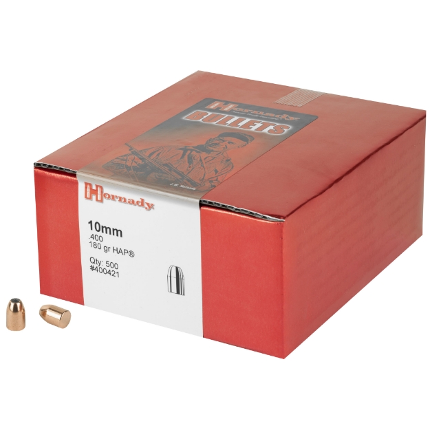 Picture of Hornady HAP  .400 Diameter  10MM  180 Grain  Hollow Point  500 Count 400421