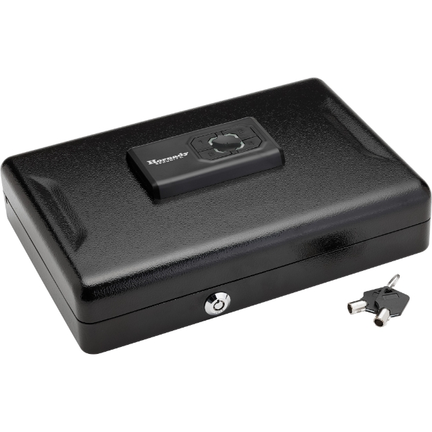 Picture of Hornady Keypad Vault  Programmable  Backup Barrel Keys  Interior Light  Foam Interior  Requires Four AAA Batteries (Not Included) 95432