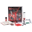 Picture of Hornady Lock-N-Load Classic Kit containing Lock-N-Load Classic Single-Stage Press  Lock-N-Load Powder Measure  Electronic Scale  Powder Trickler  Funnel  10th Edition Hornady Handbook of Cartridge Reloading  Three Lock-N-Load Die Bushings  Primer Catcher  Positive Priming System  Hand-Held Priming Tool  Universal Reloading Block  Chamfering and Deburring Tool  Primer Turning Plate  and One Shot Case Lube 085003