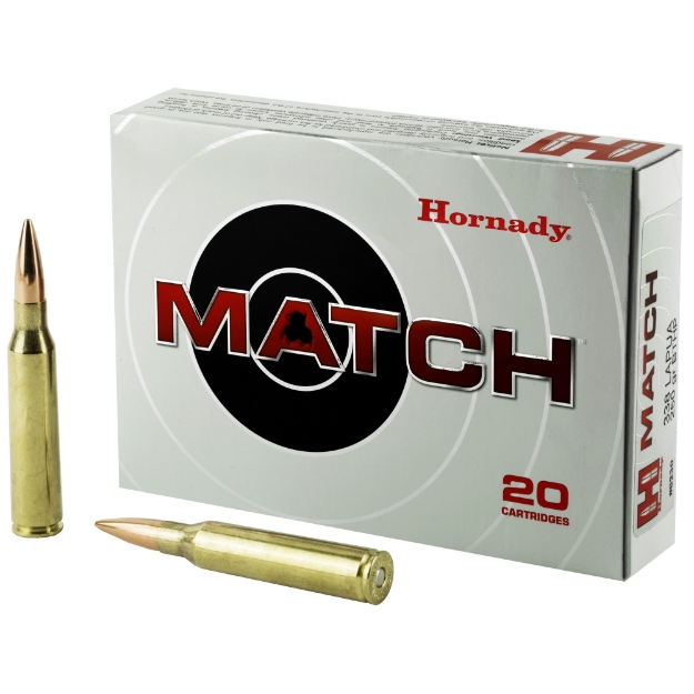 Picture of Hornady Match  338 Lapua  250 Grain  Boat Tail  Hollow Point  20 Round Box 8230