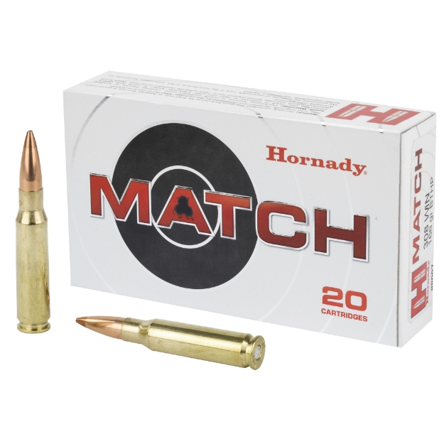 Picture of Hornady Match Ammunition  308 Win  168 Grain  Boat Tail Hollow Point  20 Round Box 8097