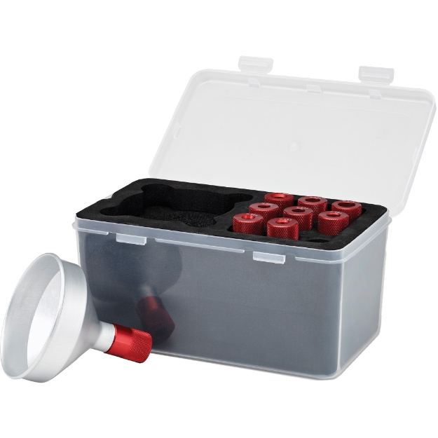 Picture of Hornady Powder Funnel Kit  9 Adapters  Plastic Case 586059
