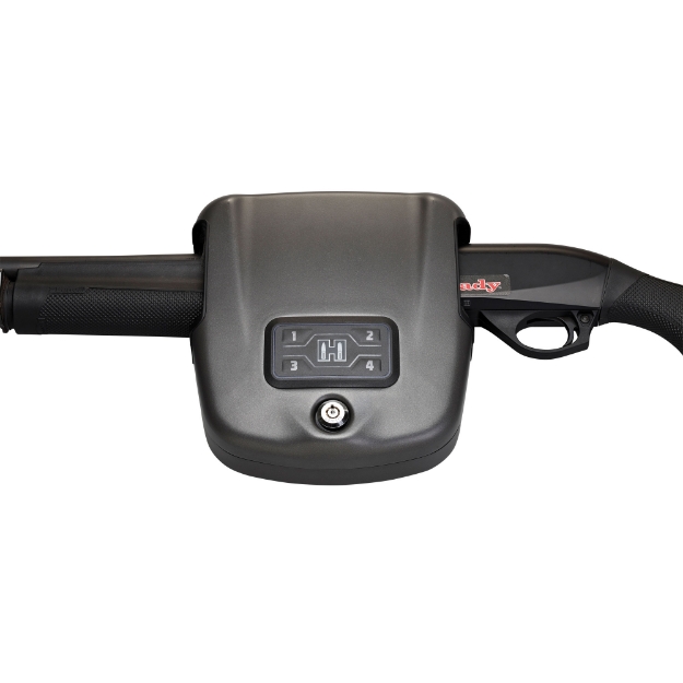 Picture of Hornady RAPiD Safe  Shotgun Wall Lock  Keypad or RFiD  Includes Wristband  Key Fob and RFiD Stickers 98180