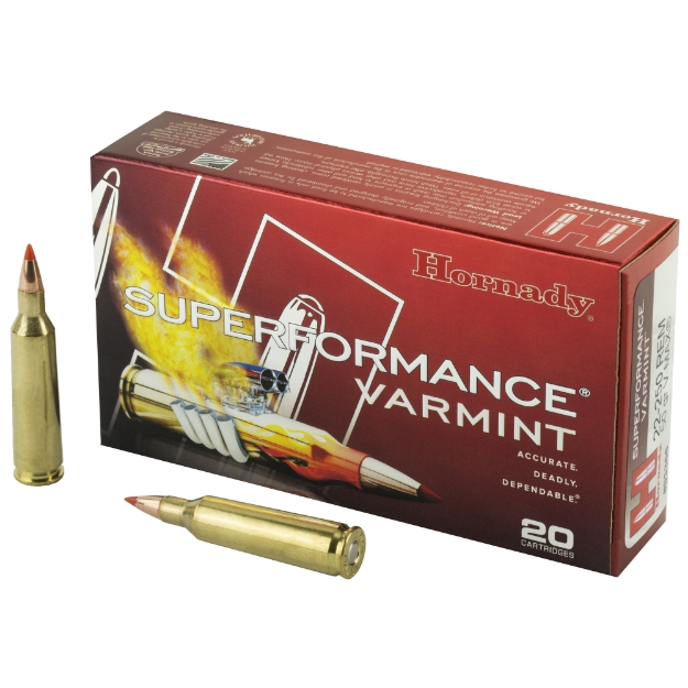 Picture of Hornady Superformance  22-250  50 Grain  V-Max  20 Round Box 83366