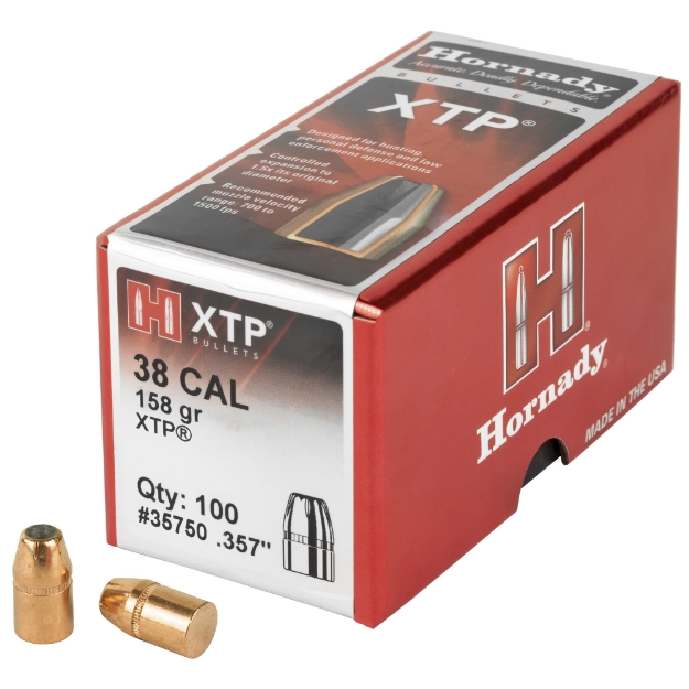 Picture of Hornady XTP  .357 Diameter  38 Caliber  158 Grain  Hollow Point  100 Count 35750