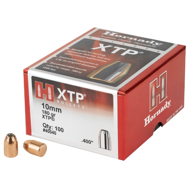 Picture of Hornady XTP  .400 Diameter  10MM  180 Grain  Hollow Point  100 Count 40040