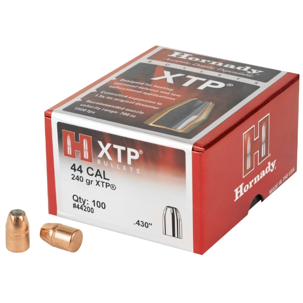 Picture of Hornady XTP  .430 Diameter  44 Caliber  240 Grain  Hollow Point  100 Count 44200