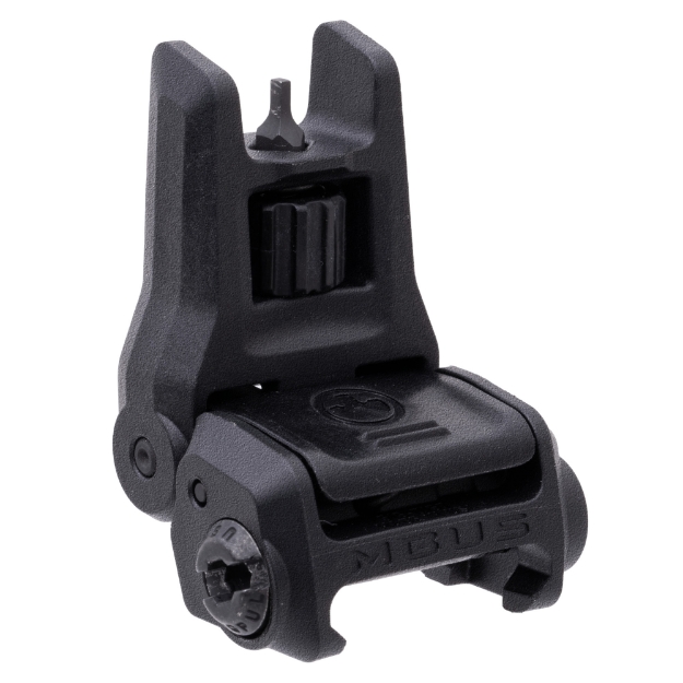 Picture of Magpul Industries MBUS 3 Back-Up Front Sight  Tool-Less Elevation Adjustment Similar to MBUS Pro  Ambidextrous Push-Button Deployment  Fits Picatinny Rails  Flip Up  Black MAG1166-BLK