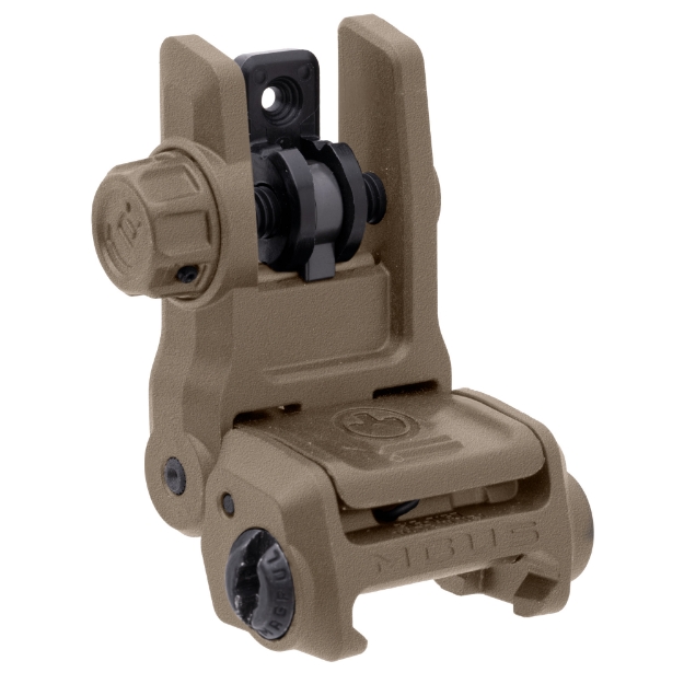 Picture of Magpul Industries MBUS 3 Back-Up Rear Sight  Rapid-Select Rear Aperture System  Ambidextrous Push-Button Deployment  Fits Picatinny Rails  Flat Dark Earth MAG1167-FDE