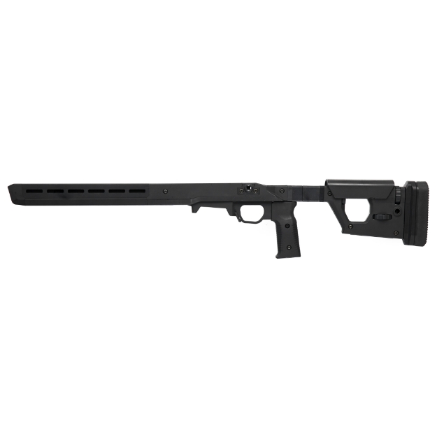 Picture of Magpul Industries Pro 700 Chassis  Fits Remington 700 Short Action  Fits Most AICS Pattern Magazines  Billet Aluminum/ Magpul Polymer Material  Fully Adjustable/Ambidextrous  Push Button Folding Stock  Black MAG802-BLK