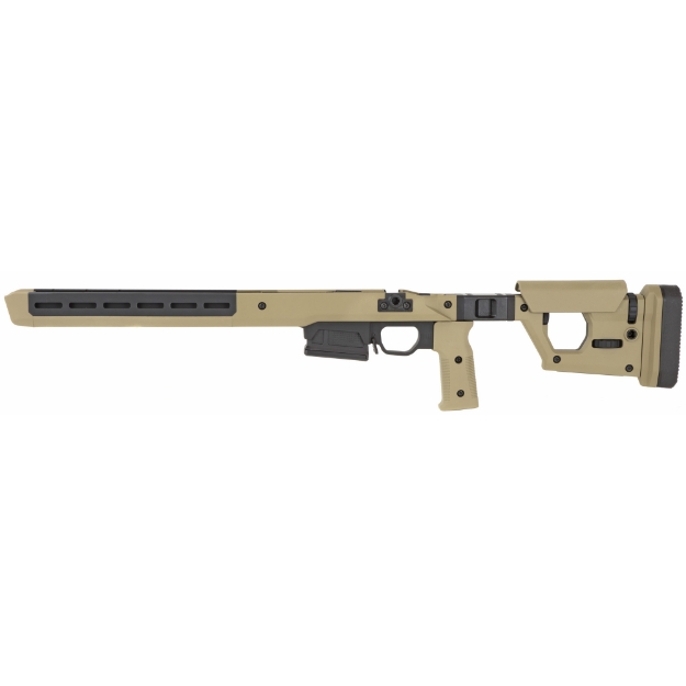 Picture of Magpul Industries Pro 700 Fixed Chassis  Fits Remington 700 Short Action  Fits Most Short Action AICS Pattern Magazines  Ambidextrous  Billet Aluminum/Magpul Polymer Material  Flat Dark Earth MAG997-FDE