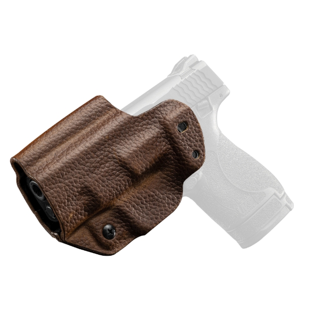 Picture of Mission First Tactical Hybrid Holster  Inside Waistband Holster  Ambidextrous  Fits S&W Shield  Kydex with Leather Shell  Includes 1.5" Belt Attachment  Brown H3-SAW-1-BR1