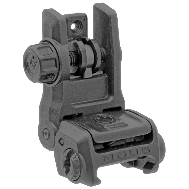 Picture of Magpul Industries MBUS 3 Back-Up Rear Sight  Rapid-Select Rear Aperture System  Ambidextrous Push-Button Deployment  Fits Picatinny Rails  Black MAG1167-BLK