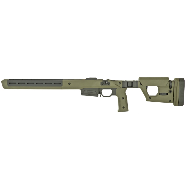 Picture of Magpul Industries Pro 700 Fixed Chassis  Fits Remington 700 Short Action  Fits Most Short Action AICS Pattern Magazines  Ambidextrous  Billet Aluminum/Magpul Polymer Material  Olive Drab Green MAG997-ODG